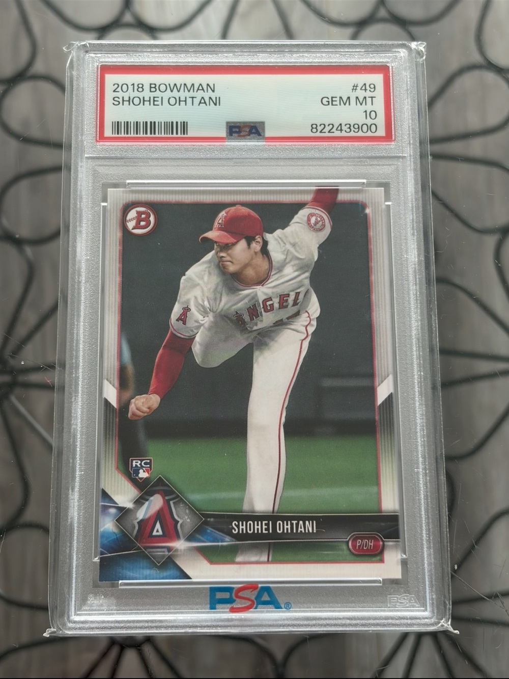 Shohei Ohtani 2018 Bowman Dodgers Angels Rookie RC Baseball Card Graded PSA 10